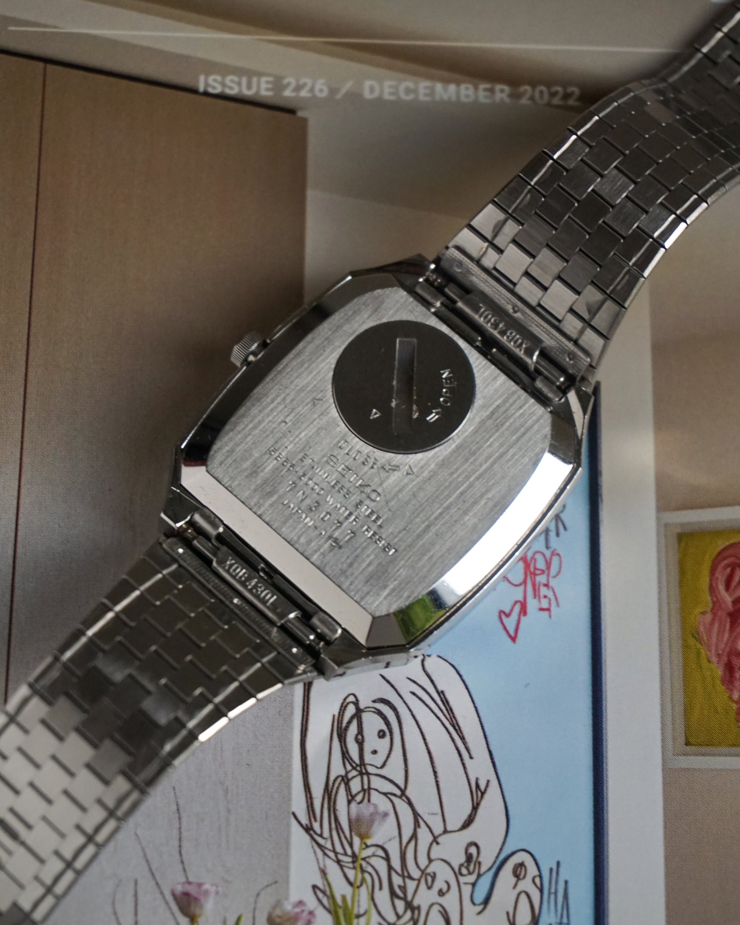 Seiko king quartz 5856-5000 blue snowflake