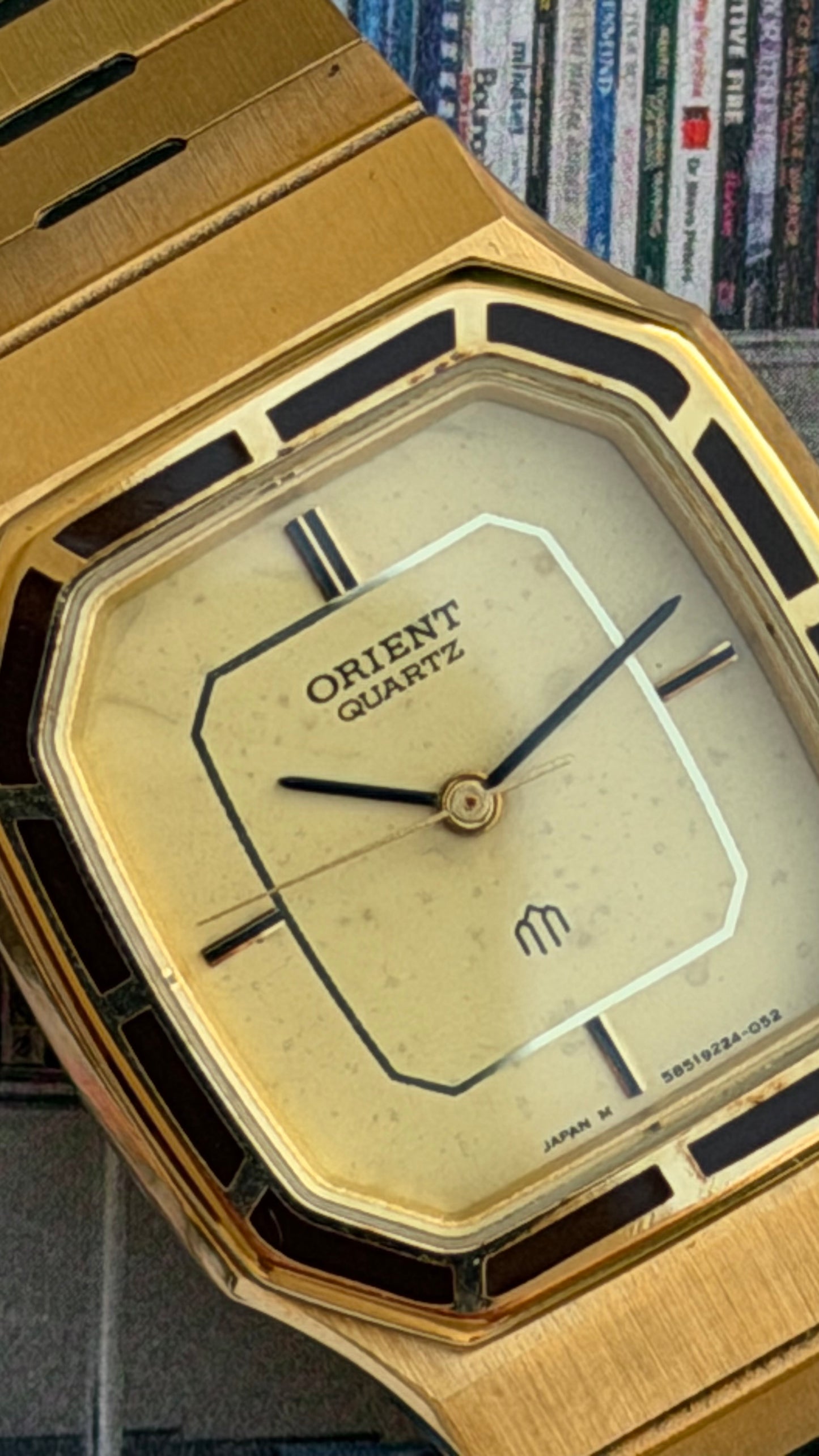 Orient Gold tank integrated bracelet