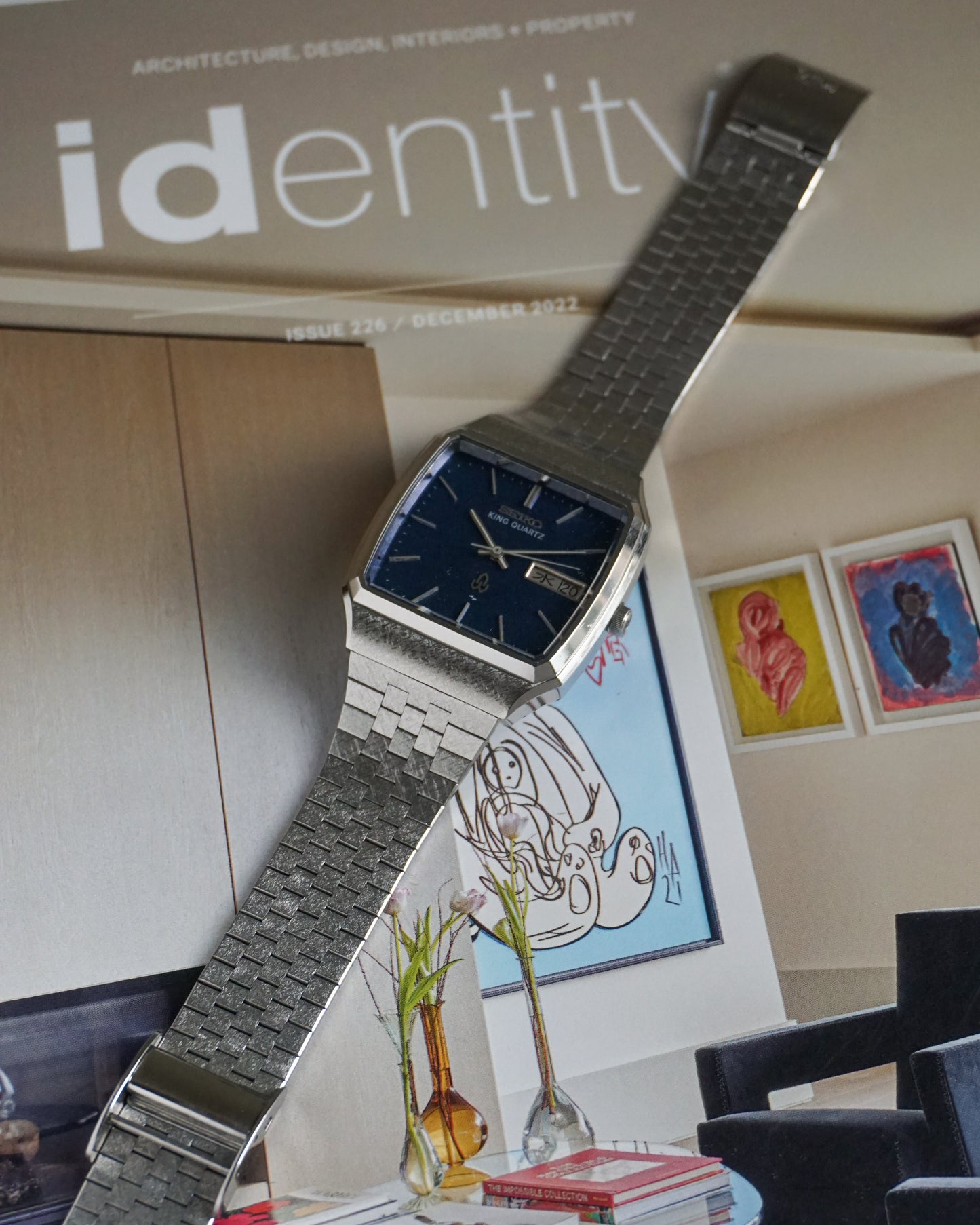 Seiko king quartz 5856-5000 blue snowflake