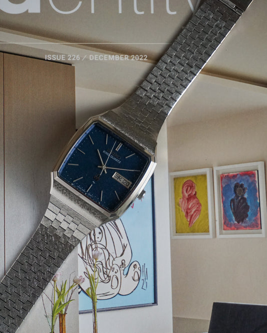Seiko king quartz 5856-5000 blue snowflake