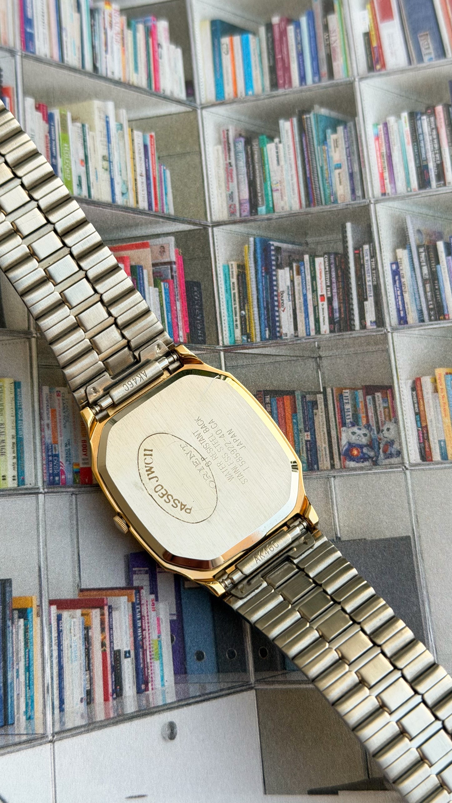 Orient Gold tank integrated bracelet
